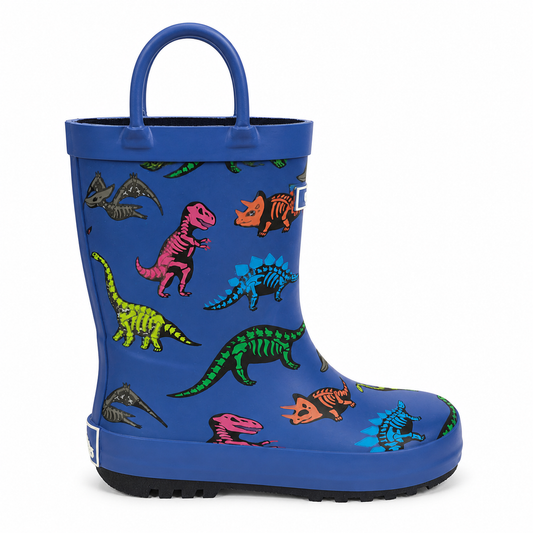 CITISTEP Printed Rain Boots for Kids-Dino Bone Secret