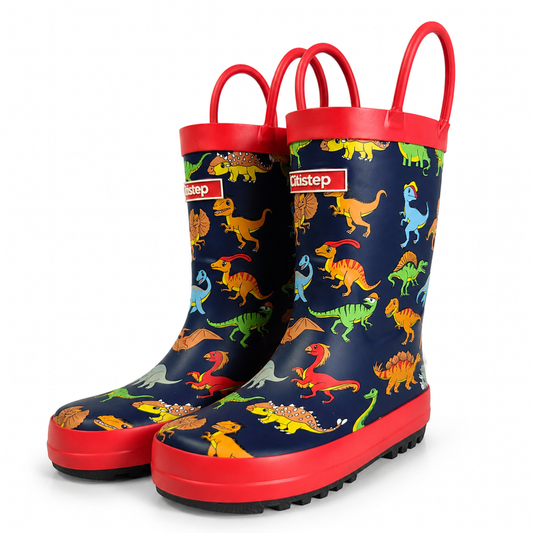 CITISTEP Printed Rain Boots for Kids-Dinosaur