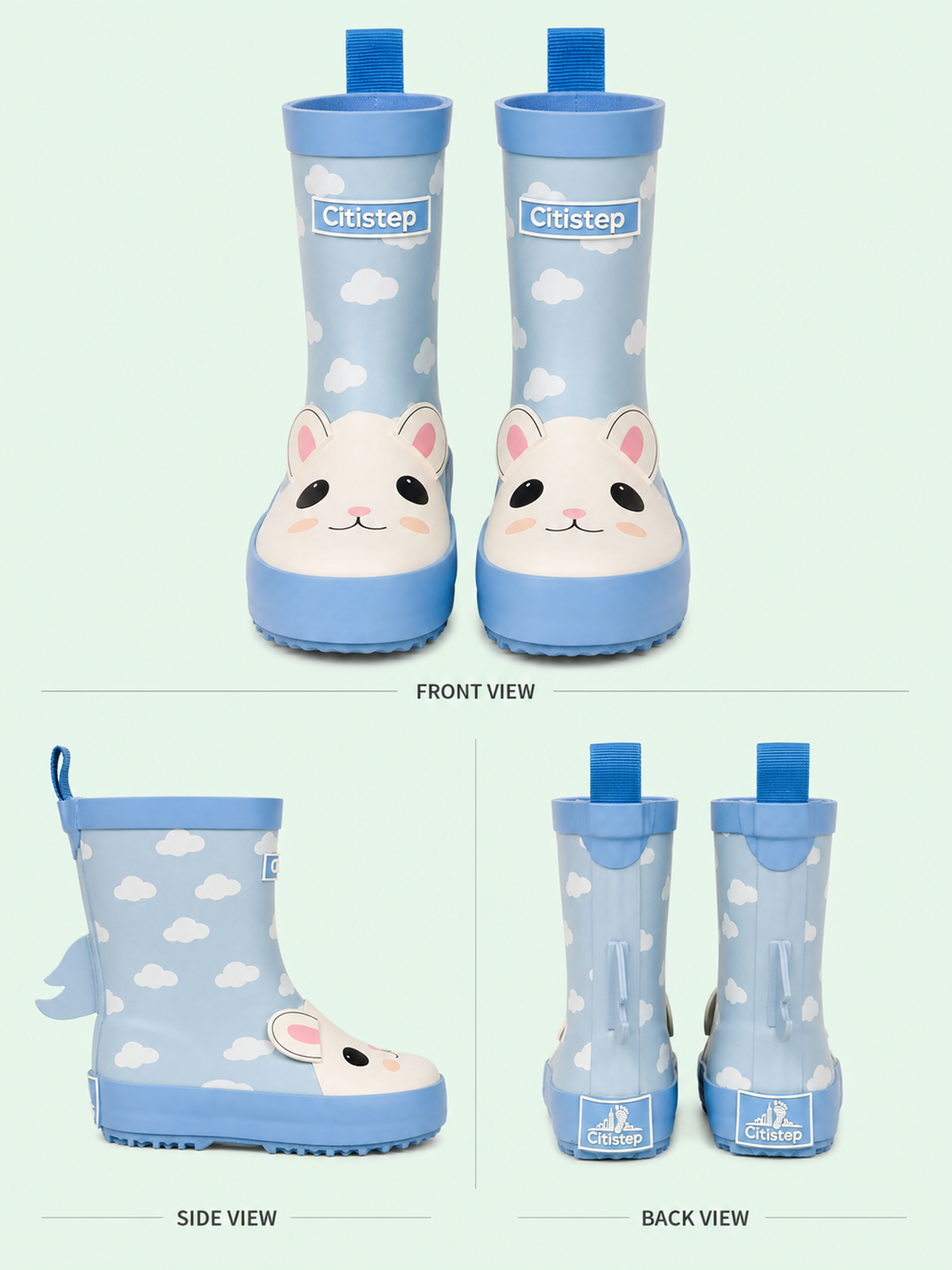 CITISTEP 3D Animal Rain Boots-Rabbit