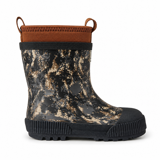 CITISTEP Brown & Cream Winter Rain Boots for Kids-Jungle Camo