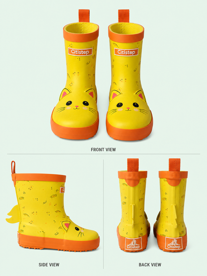 CITISTEP 3D Animal Rain Boots-Cat