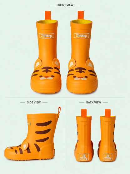 CITISTEP 3D Animal Rain Boots-Tiger