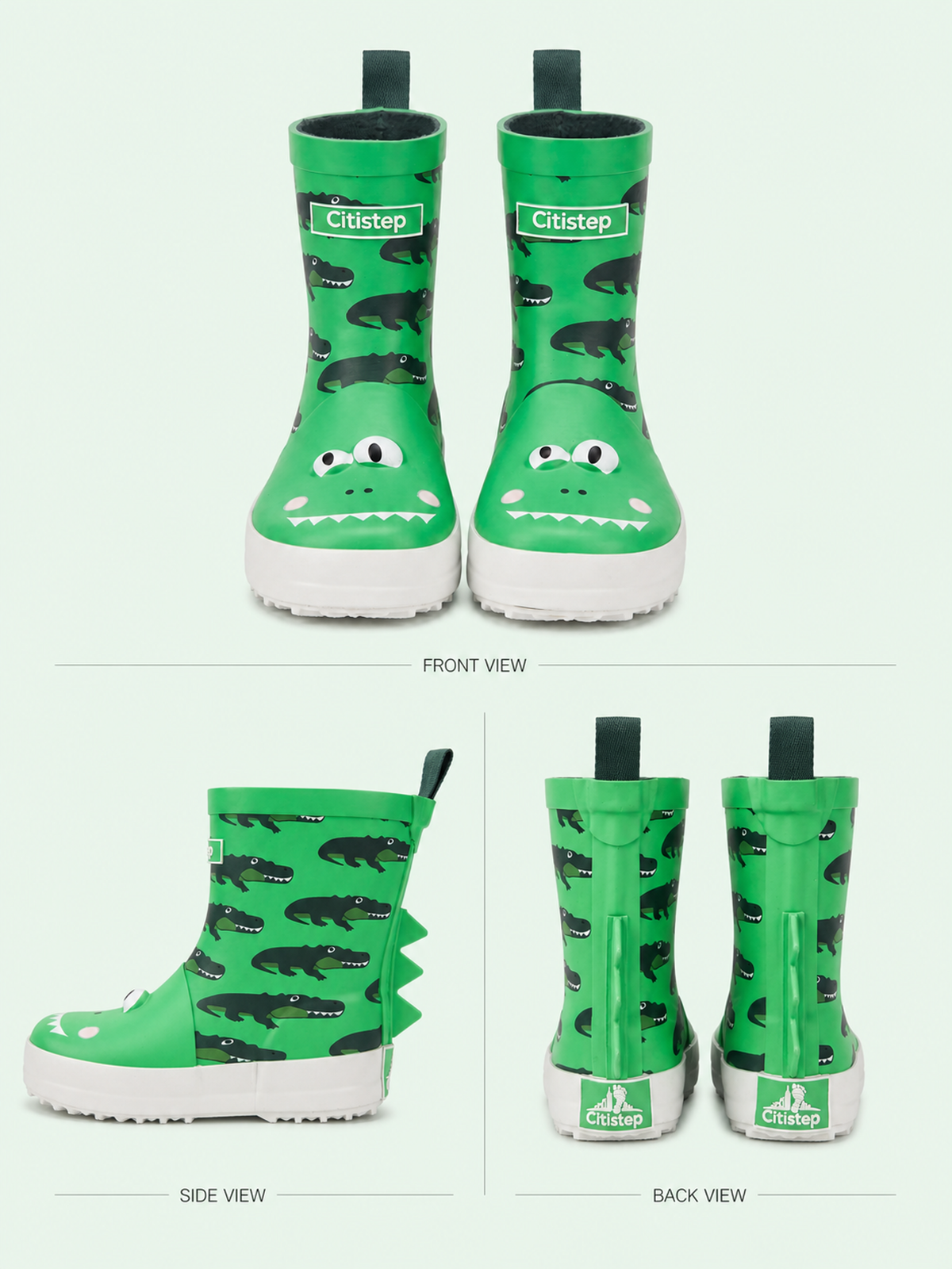 CITISTEP 3D Animal Rain Boots-crocodile