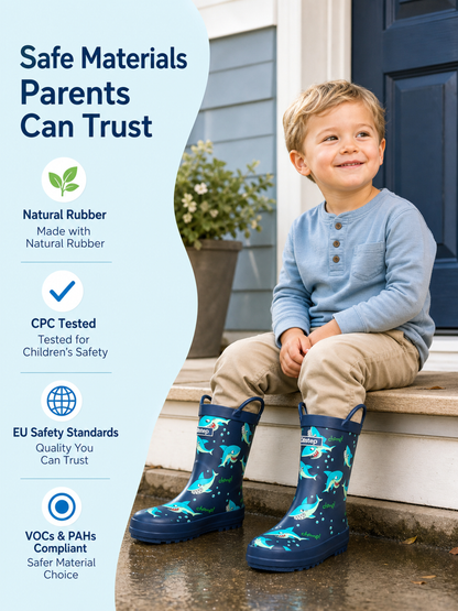 CITISTEP Printed Rain Boots for Kids-Shark