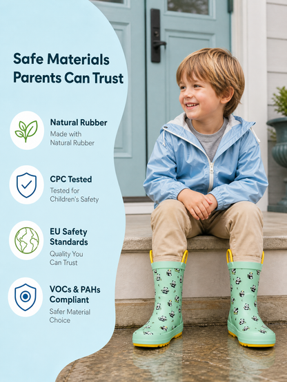 CITISTEP Printed Rain Boots for Kids-Panda