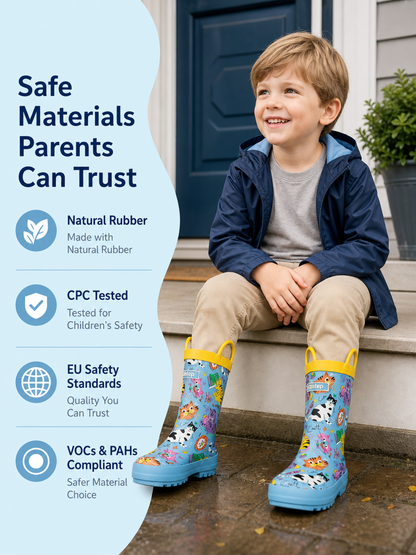 CITISTEP Printed Rain Boots for Kids-Cat