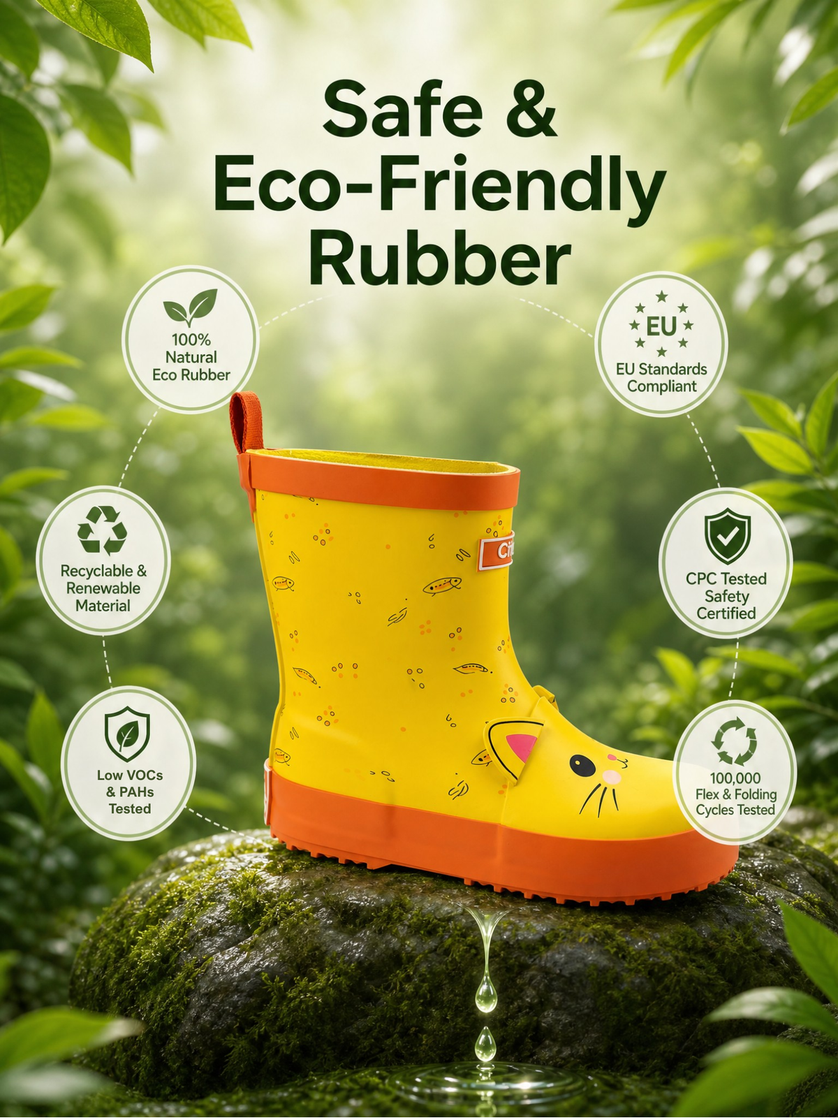 CITISTEP 3D Animal Rain Boots-Cat