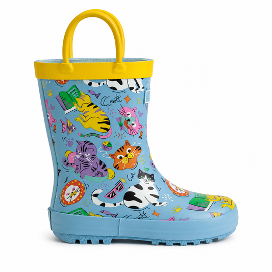 CITISTEP Printed Rain Boots for Kids-Cat