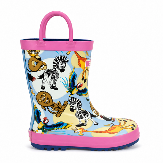 CITISTEP Printed Rain Boots for Kids-Zoo Carnival