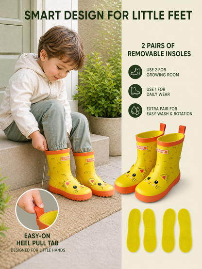 CITISTEP 3D Animal Rain Boots-Cat