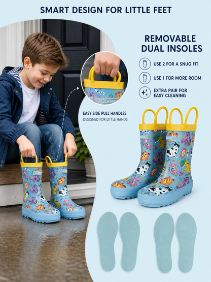 CITISTEP Printed Rain Boots for Kids-Cat