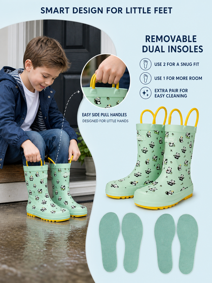CITISTEP Printed Rain Boots for Kids-Panda