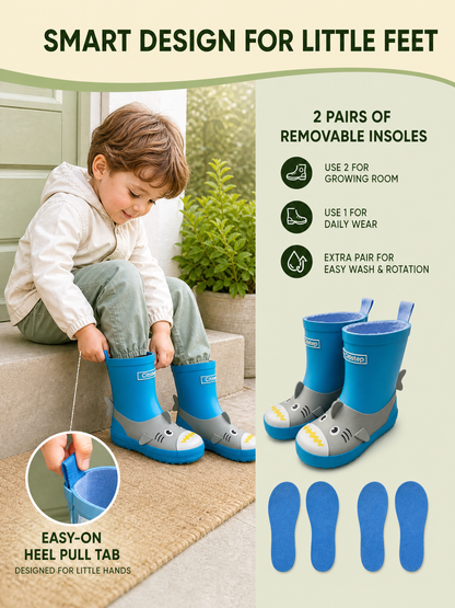 CITISTEP 3D Animal Rain Boots-Shark
