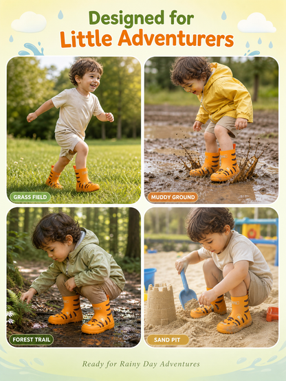 CITISTEP 3D Animal Rain Boots-Tiger