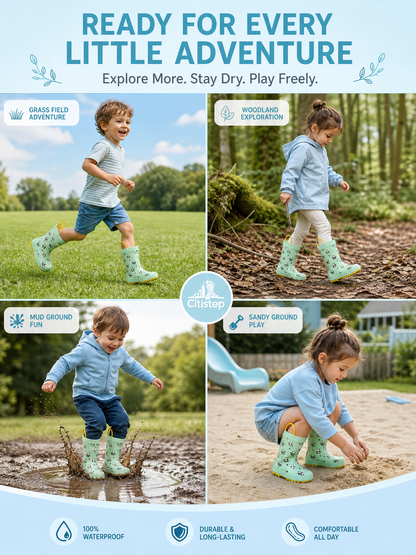CITISTEP Printed Rain Boots for Kids-Panda