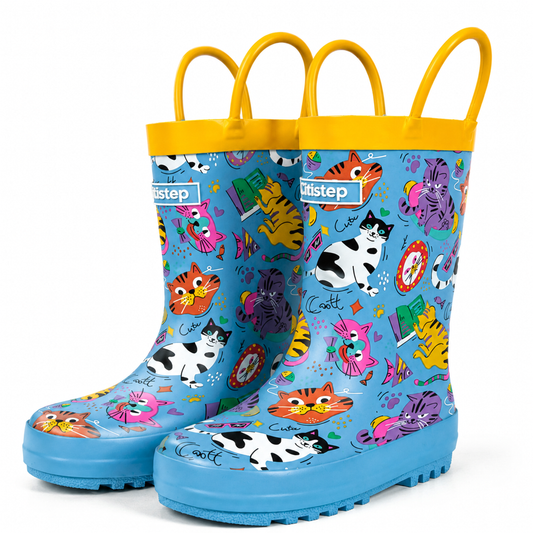 CITISTEP Printed Rain Boots for Kids-Cat